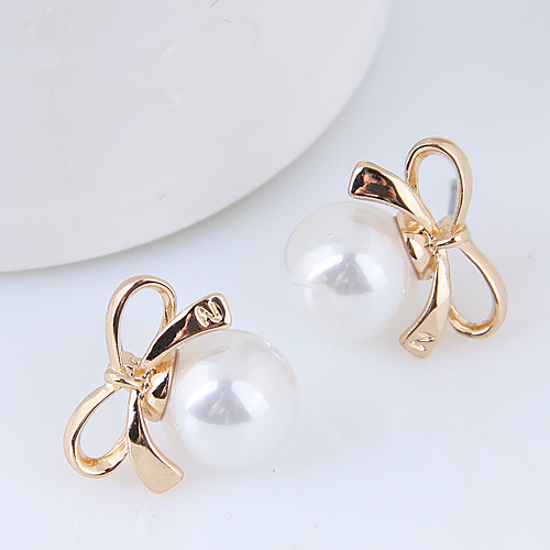 

Women's Stud Earrings Earrings Stylish Elegant Trendy Sweet Imitation Pearl Earrings Jewelry Gold Bowknot For Gift Causal Daily Date 1 Pair