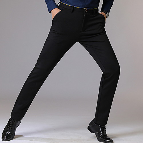 

Муж. Уличный стиль Костюм Брюки - Однотонный Черный