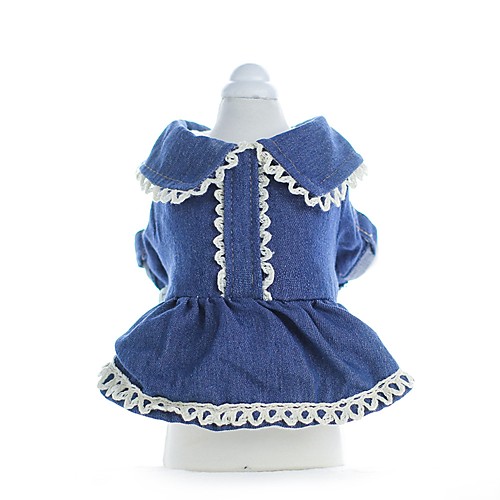 

Собаки Платья Одежда для собак Однотонный Синий Хлопок Костюм Назначение Корги Гончая Бульдог Весна Осень Мужской Юбки и платья Милый стиль