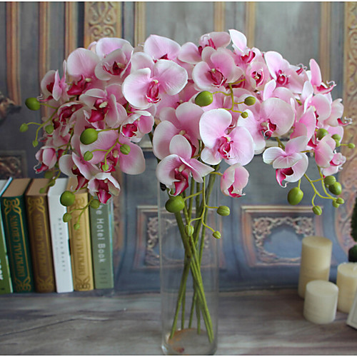 

Искусственные Цветы 1 Филиал Классический Свадьба Пастораль Стиль Вечные цветы Phalaenopsis Букеты на стол