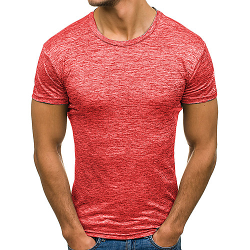 

Men's Daily Sports Basic / Elegant T-shirt - Solid Colored Red