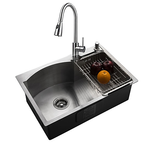 

Kitchen Sink- 304 Нержавеющая сталь Матовый Прямоугольный Undermount Одиночная чаша