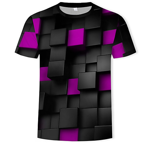 

Men's Cotton T-shirt - 3D Print Round Neck Rainbow
