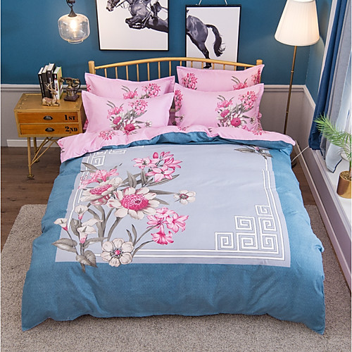 

Пододеяльник наборы Цветочный принт Полиэстер С принтом 4 предметаBedding Sets