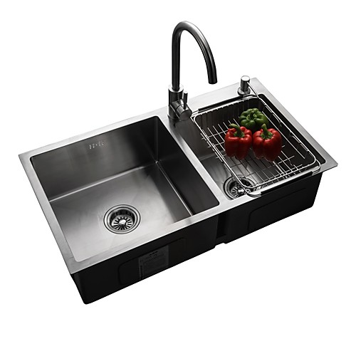 

Kitchen Sink- Нержавеющая сталь Матовый Прямоугольный Undermount Двойная чаша