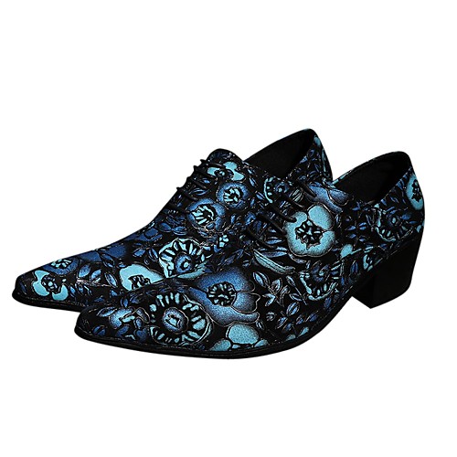 

Муж. Обувь для новинок Наппа Leather Весна лето Английский Туфли на шнуровке Высота возрастающей Синий / Свадьба / Для вечеринки / ужина