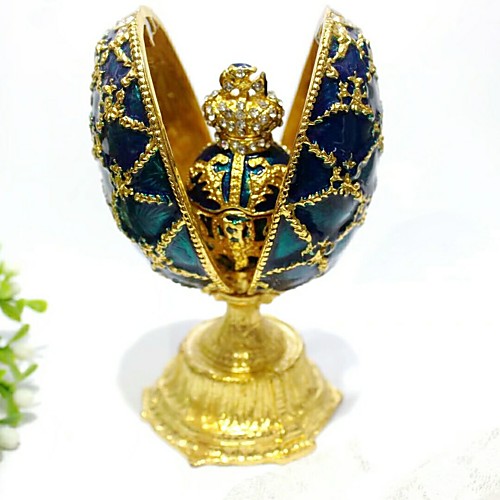 

Jewelry Box Trinket Box Antique Jeweled Russian Zinc Alloy For Easter Egg Cosplay Easter Women's Costume Jewelry Fashion Jewelry