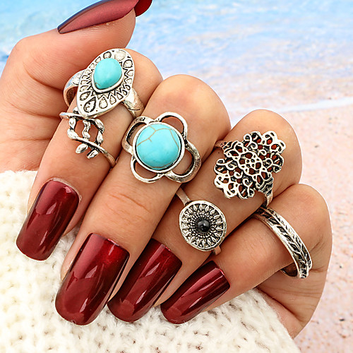 

Жен. Белый Старинный Кольцо Ring Set Цветы «Груша» модный Мода Богемный Элегантный стиль Модные кольца Бижутерия Серебряный Назначение Для вечеринок Повседневные Для улицы День рождения 6шт