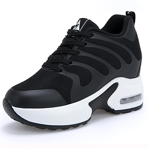 

Жен. Трикотаж Весна & осень Спортивные / На каждый день Спортивная обувь Для фитнеса Туфли на танкетке Белый / Черный