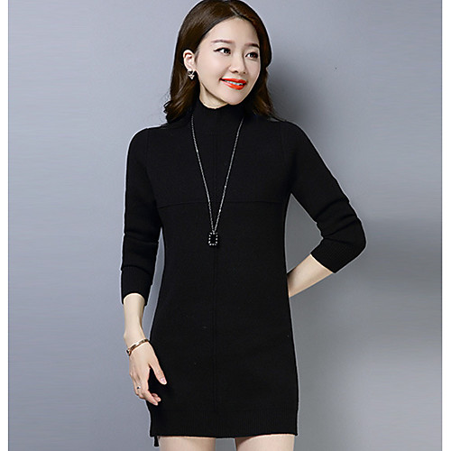 

Жен. Однотонный Длинный рукав Кардиган, Хомут Осень / Зима Розовый / Цвет радуги / Хаки M / L / XL