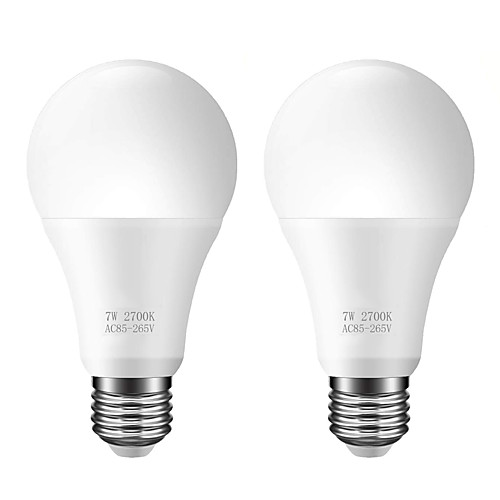 

ZDM 2шт A60 датчик света лампы светодиодные интеллектуальное освещение 7 Вт E26 / E27 автоматически включить / выключить AC85-265V