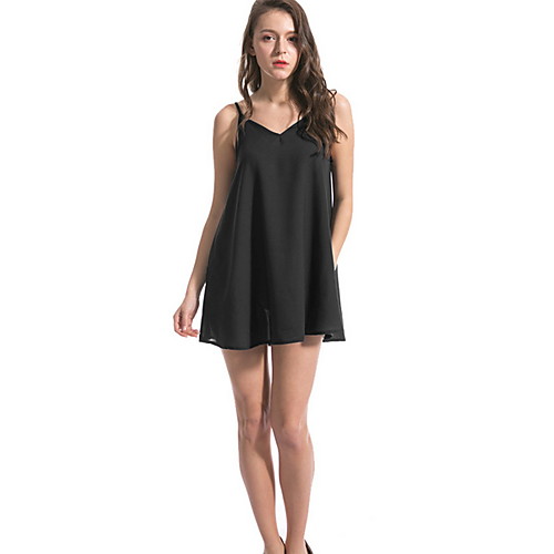 

Women's Basic A Line Dress - Solid Colored Black Navy Blue XXXXL XXXXXL XXXXXXL