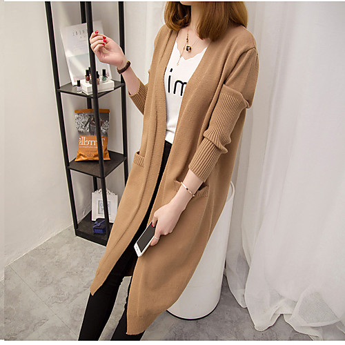 

Жен. Однотонный Пуловер Осень / Зима Бежевый / Светло-коричневый / Хаки Один размер