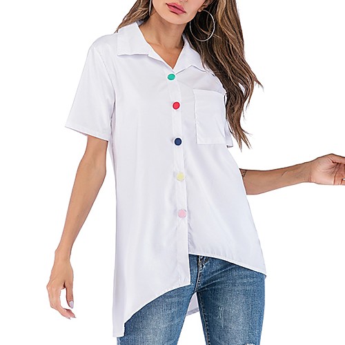 

Жен. Рубашка Рубашечный воротник Однотонный