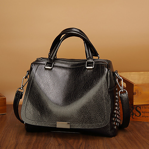 

Жен. Мешки PU Сумка-шоппер Сплошной цвет Черный / Красный / Коричневый