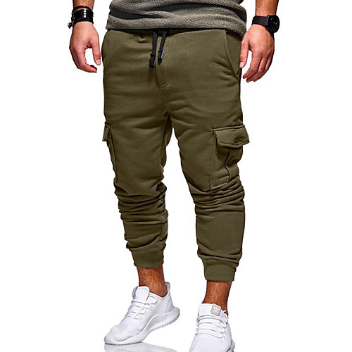 

Men's Active / Basic Daily Slim Chinos / Sweatpants Pants - Solid Colored Army Green Khaki Light gray XXL XXXL XXXXL