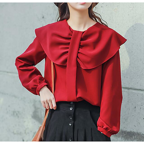 

Жен. Блуза Однотонный Винный S