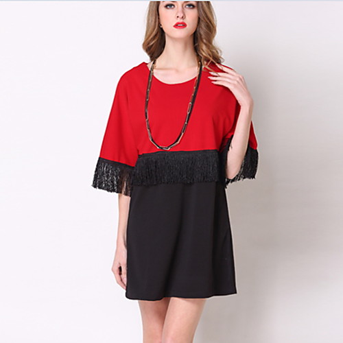 

Жен. Хлопок Оболочка Платье Выше колена