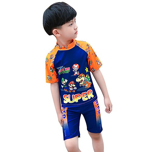 

Мальчики Тонкий гидрокоостюм Дышащий Пригодно для носки Удобный Нейлон С короткими рукавами Купальники Одежда для пляжа Верхняя часть Нижняя часть Плавание Серфинг