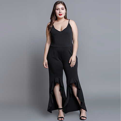 

Жен. Bodysuit Однотонный Черный XXL