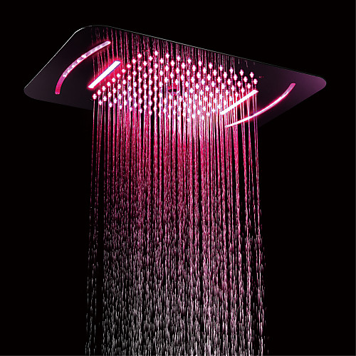 

580x380 ванная комната светодиодная насадка для душа / sus304 / 3 функции дождь водопад туман / изменение цвета с помощью пульта дистанционного управления