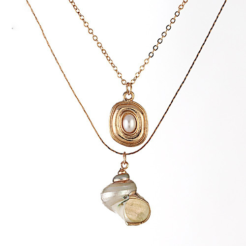 

Women's Pendant Necklace Chain Necklace Necklace Layered European Trendy Korean Boho Chrome Shell Gold 62 cm Necklace Jewelry 1pc For Gift Daily Street Holiday Festival / Layered Necklace