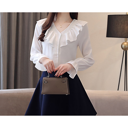 

Жен. Блуза Однотонный Белый L