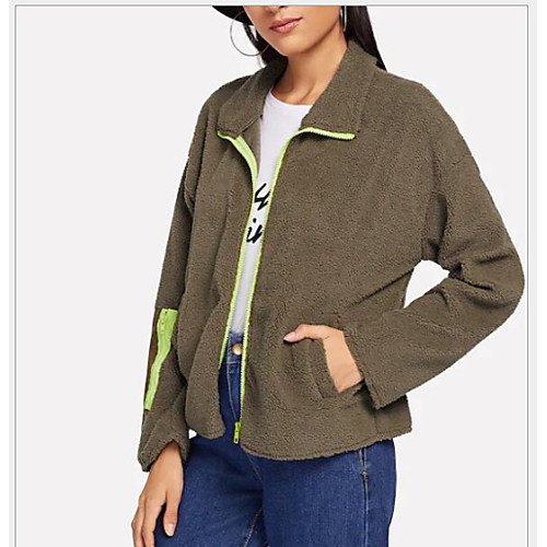 

Жен. Однотонный На подкладке, Хлопок Темно-серый M / L / XL