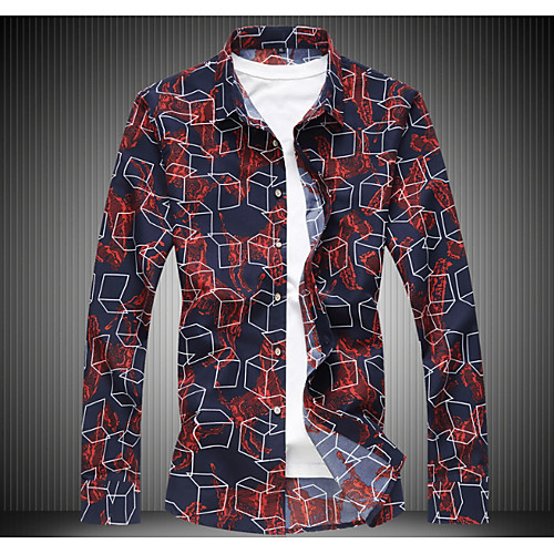 

Муж. Рубашка Графика Синий XXXXL