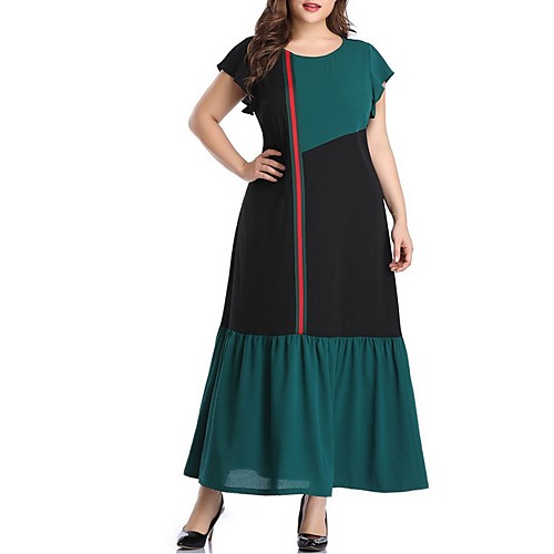 

Женское макси-свинг платье зелёного цвета xl xxl xxxl xxxxl