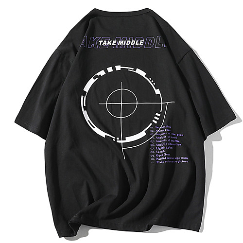 

Муж. С принтом Футболка Геометрический принт / Графика / Буквы Белый XL