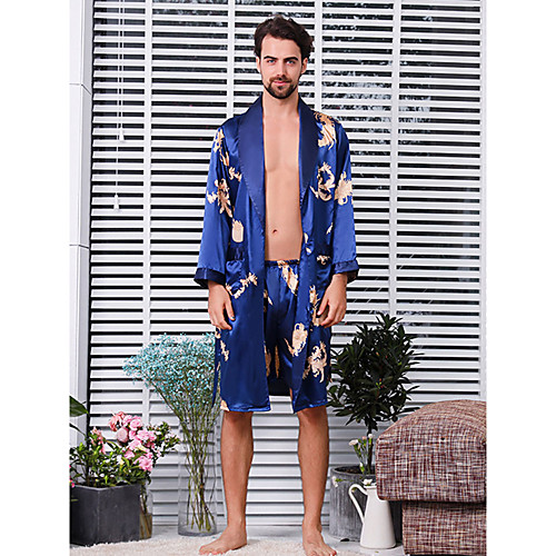 

Men's Deep V Suits Pajamas Embroidered