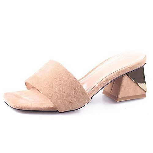 

Жен. Кожа Лето Сандалии На толстом каблуке Черный / Хаки