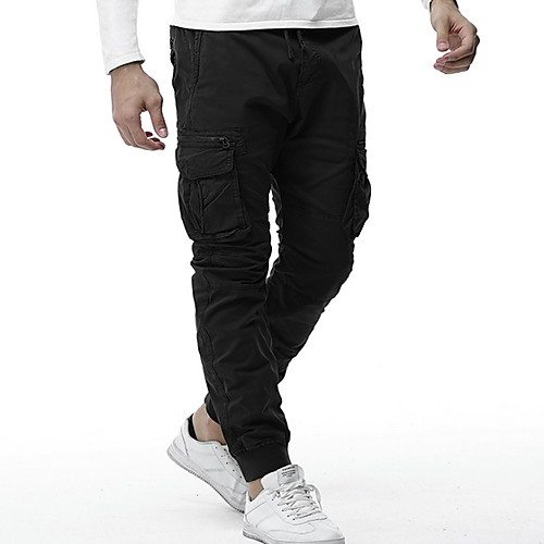 

Муж. Классический Чино Брюки - Однотонный Военно-зеленный