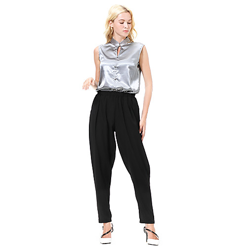 

Women's Basic Loose Harem Pants - Solid Colored Wine White Black S / M / L