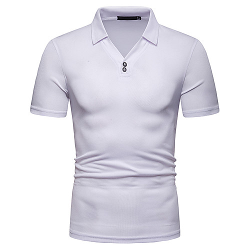 

Men's Holiday Going out Basic / Chinoiserie Polo - Color Block / Check Patchwork / Print White