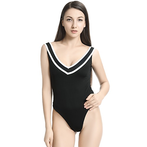 

Жен. Bodysuit Контрастных цветов Черный L