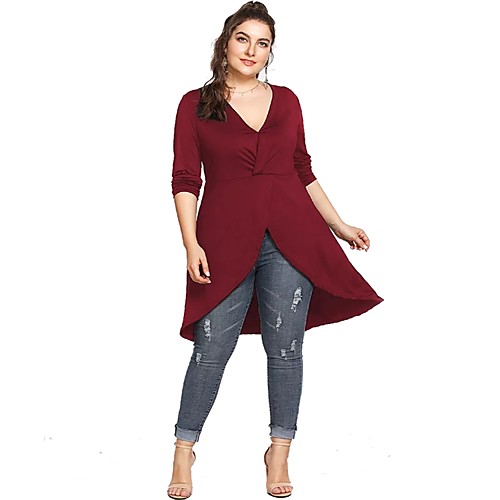 

Жен. Изысканный Скейтер Платье - Однотонный, Рюши Пэчворк Ассиметричное