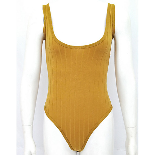 

Жен. Bodysuit Хлопок, На бретелях Тонкие Однотонный Красный S