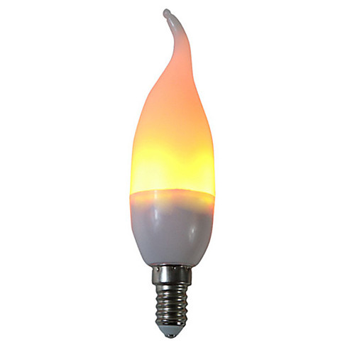 

1шт 3 W LED лампы типа Корн 250 lm E14 C35L 29 Светодиодные бусины SMD 2835 Для вечеринок Декоративная Пламя мерцания Тёплый белый 85-265 V / RoHs