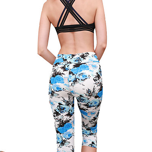 

Women's High Rise Yoga Pants 3D Print Cotton Modal Running Fitness Gym Workout 3/4 Tights Activewear Breathable Quick Dry Tummy Control Power Flex High Elasticity Skinny