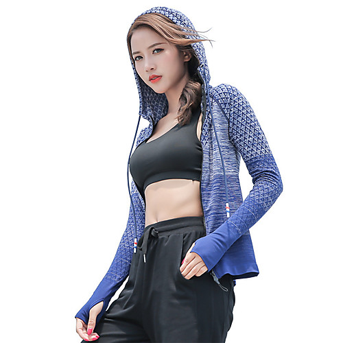 

Women's Hoodie & Sweatshirt Solid Color Yoga Running Fitness Top Long Sleeve Activewear Quick Dry Micro-elastic Slim