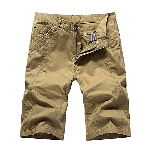 

Men's Basic Shorts / Bermuda shorts Pants - Solid Colored Khaki Green Blue M L XL