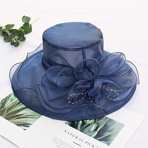 

Tulle / Organza Hats / Headwear with Faux Pearl / Flower / Trim 1 Piece Wedding / Outdoor Headpiece