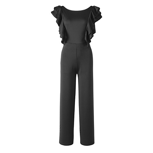 

Жен. Белый Черный Винный Комбинезоны, Однотонный L XL XXL