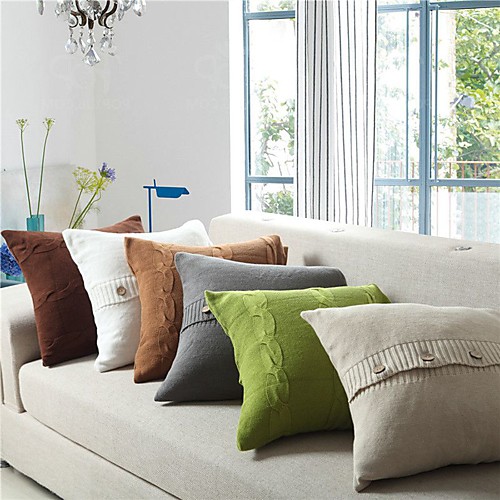 

1 pcs Cotton Pillow Cover, Solid Colored Classic Leisure Throw Pillow
