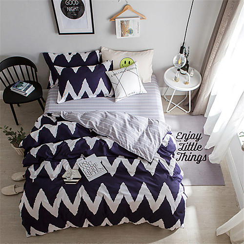 

Пододеяльник наборы Однотонный / Stripes / Рябь Полиэстер С принтом 4 предметаBedding Sets