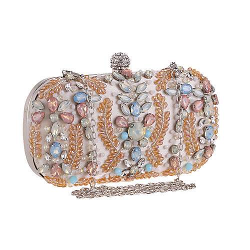 

Women's Crystals / Chain Polyester Evening Bag Solid Color Black / Almond