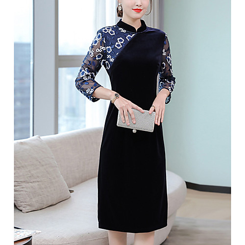 

Жен. Элегантный стиль А-силуэт Платье - Геометрический принт До колена