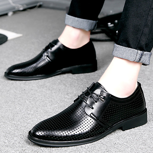 

Men's Leather Spring & Summer / Fall & Winter Classic / British Oxfords Walking Shoes Breathable Brown / Black